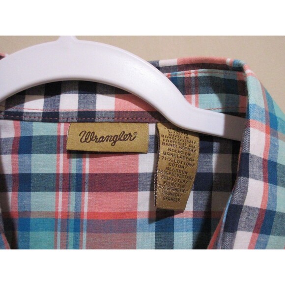 Womens Wrangler Sleeveless Pearl Snap button up shirt Western style Large - Picture 2 of 6